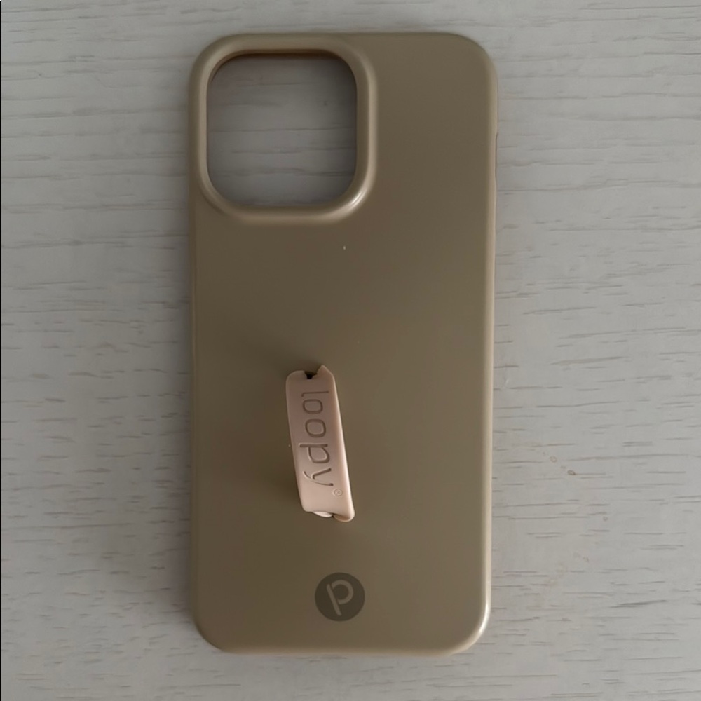 IPhone 15 Pro Max - Loopy Case Tan Phone Cover with Loop